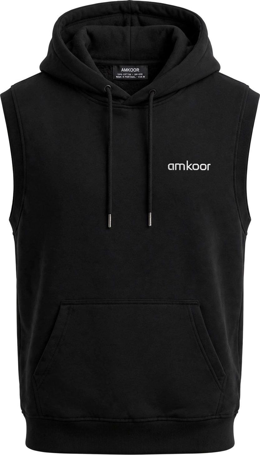 Sleeveless Hoodie — Matte Black