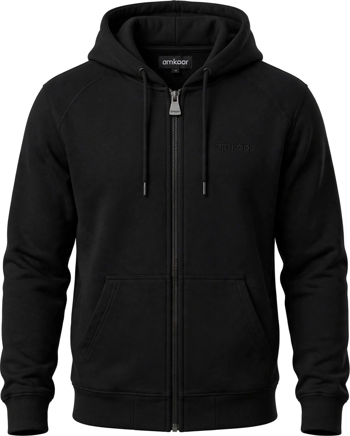 Zip-Up Hoodie — Jet Black